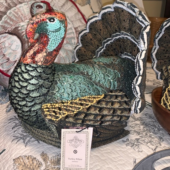JOHN DERIAN TURKEY EMBELLISHED PILLOW from TARGET NWT - Picture 2 of 5